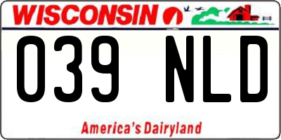 WI license plate 039NLD