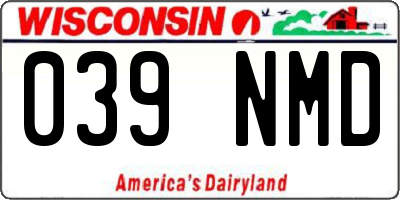 WI license plate 039NMD