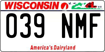 WI license plate 039NMF