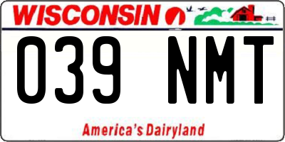 WI license plate 039NMT