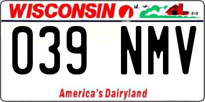 WI license plate 039NMV