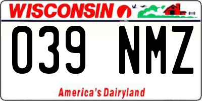 WI license plate 039NMZ