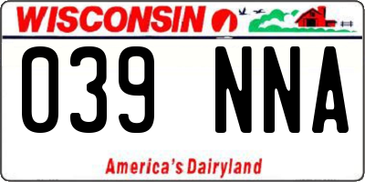WI license plate 039NNA