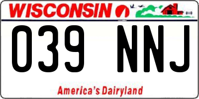 WI license plate 039NNJ