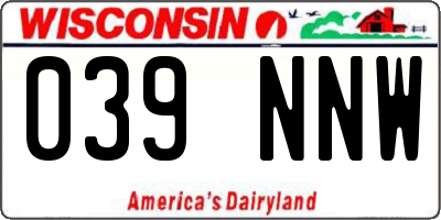 WI license plate 039NNW