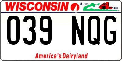 WI license plate 039NQG