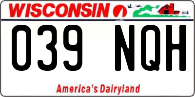 WI license plate 039NQH