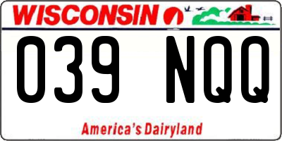 WI license plate 039NQQ
