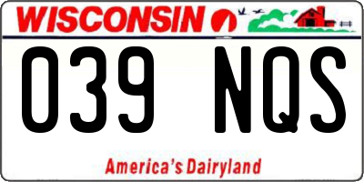 WI license plate 039NQS