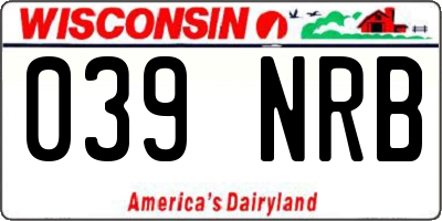 WI license plate 039NRB