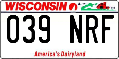 WI license plate 039NRF