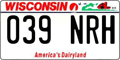 WI license plate 039NRH