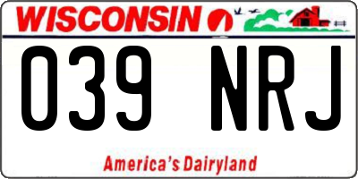 WI license plate 039NRJ