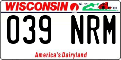 WI license plate 039NRM