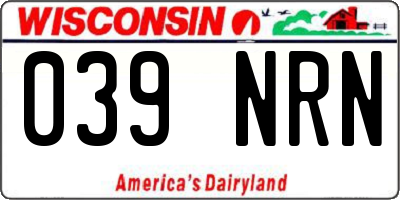 WI license plate 039NRN