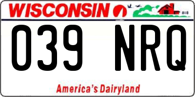 WI license plate 039NRQ