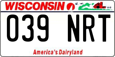 WI license plate 039NRT
