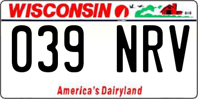 WI license plate 039NRV
