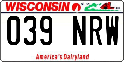 WI license plate 039NRW