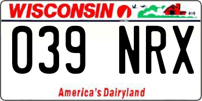 WI license plate 039NRX