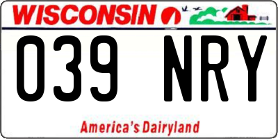 WI license plate 039NRY