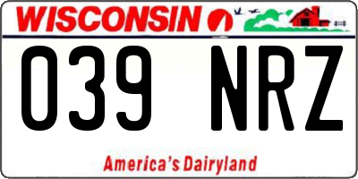 WI license plate 039NRZ