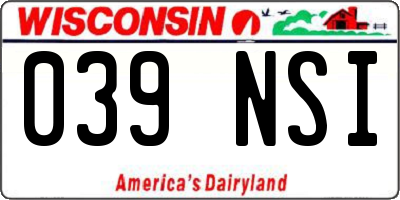 WI license plate 039NSI