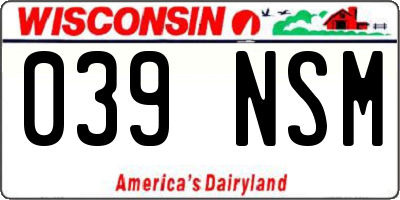 WI license plate 039NSM