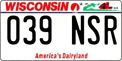 WI license plate 039NSR