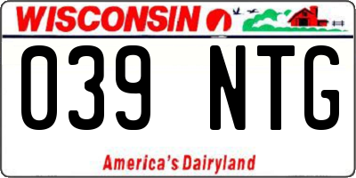 WI license plate 039NTG
