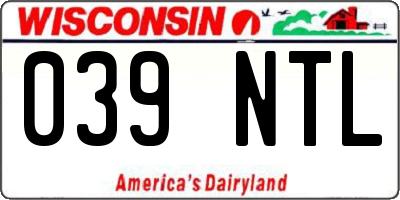 WI license plate 039NTL