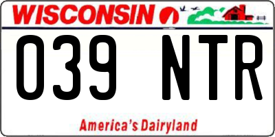 WI license plate 039NTR