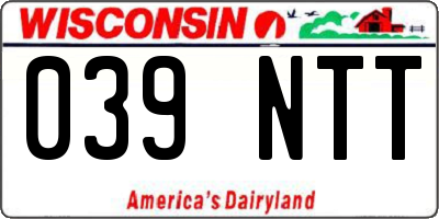 WI license plate 039NTT