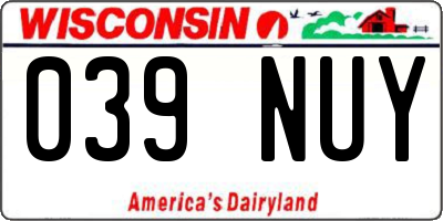 WI license plate 039NUY