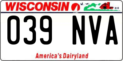 WI license plate 039NVA