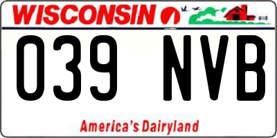 WI license plate 039NVB