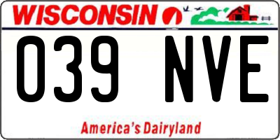WI license plate 039NVE