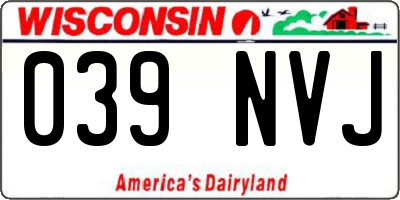 WI license plate 039NVJ