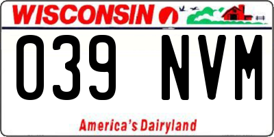 WI license plate 039NVM
