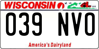 WI license plate 039NVO