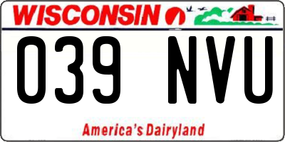 WI license plate 039NVU
