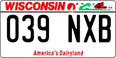 WI license plate 039NXB
