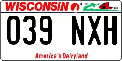 WI license plate 039NXH