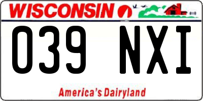 WI license plate 039NXI