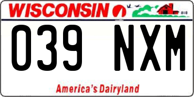 WI license plate 039NXM