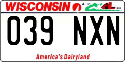 WI license plate 039NXN