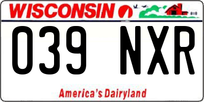 WI license plate 039NXR