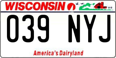WI license plate 039NYJ