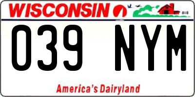WI license plate 039NYM