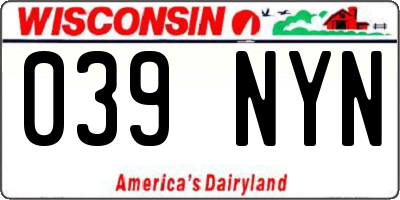 WI license plate 039NYN